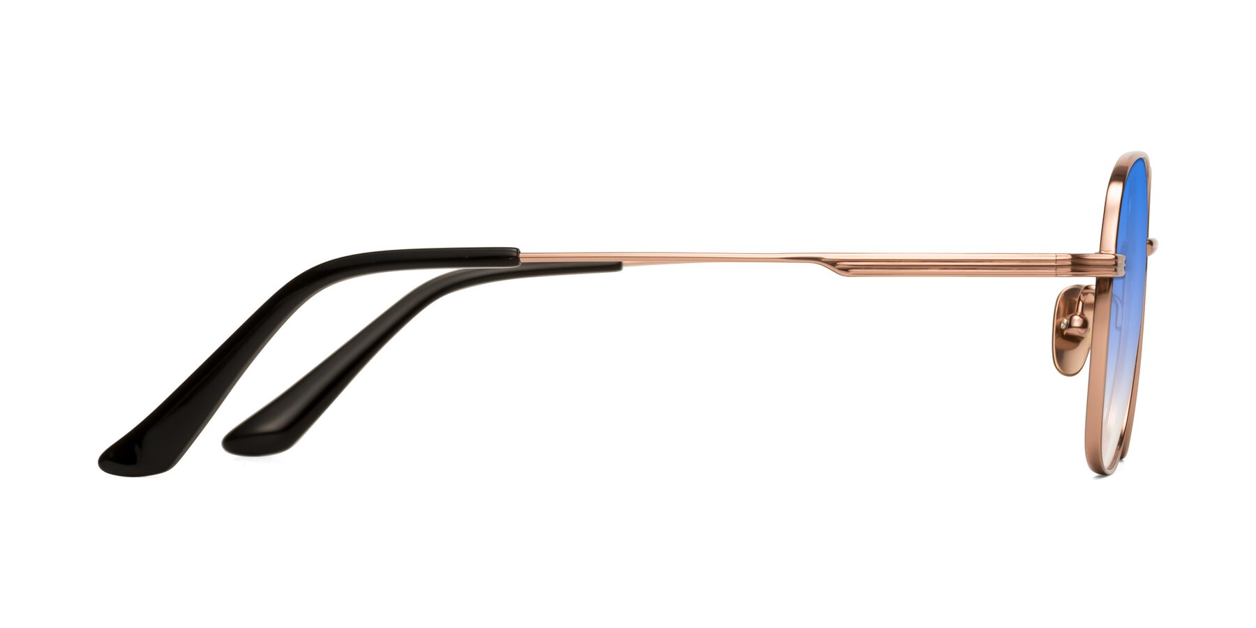 Side of XING in Rose Gold with Blue Gradient Lenses