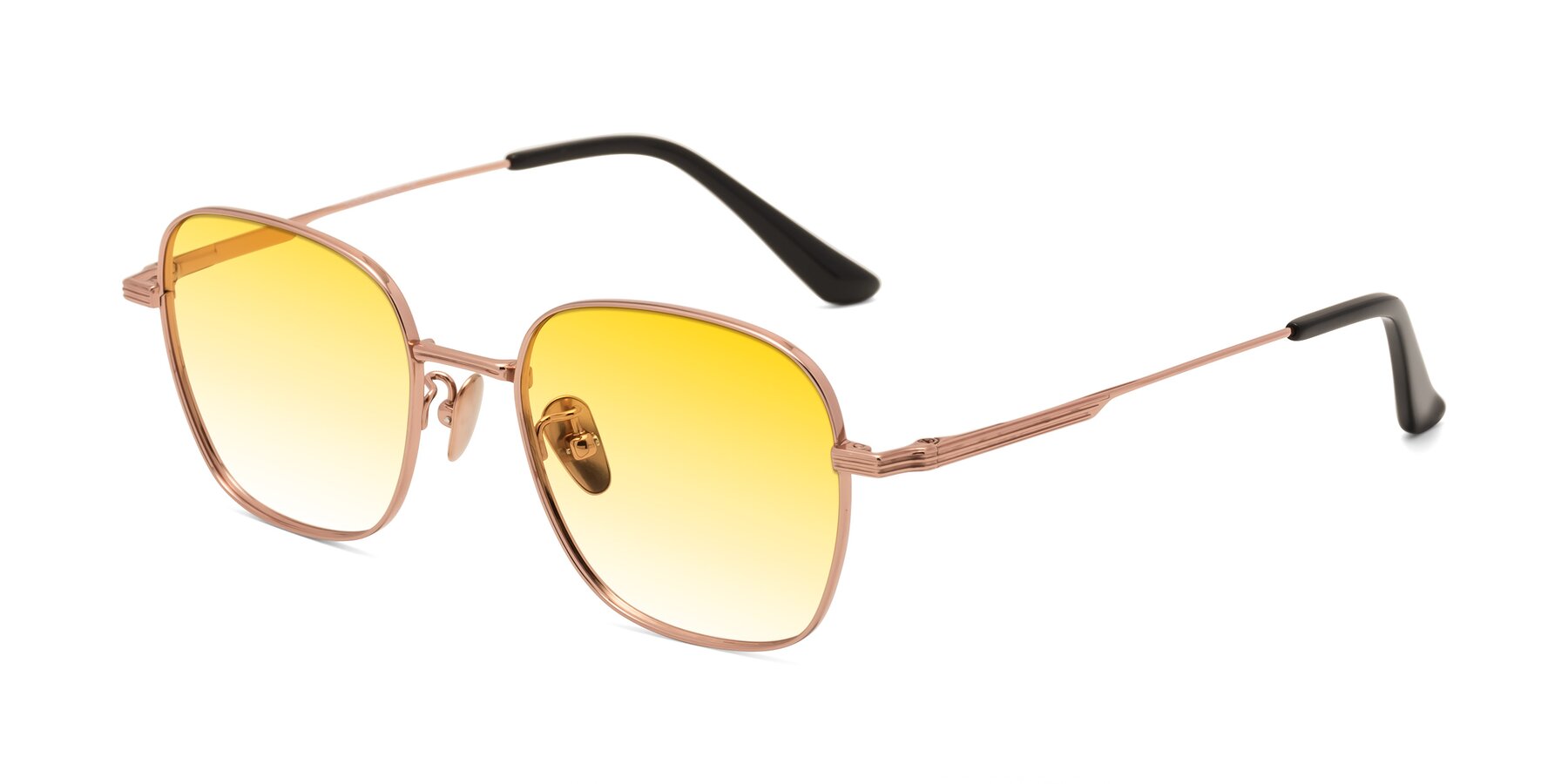 Angle of XING in Rose Gold with Yellow Gradient Lenses