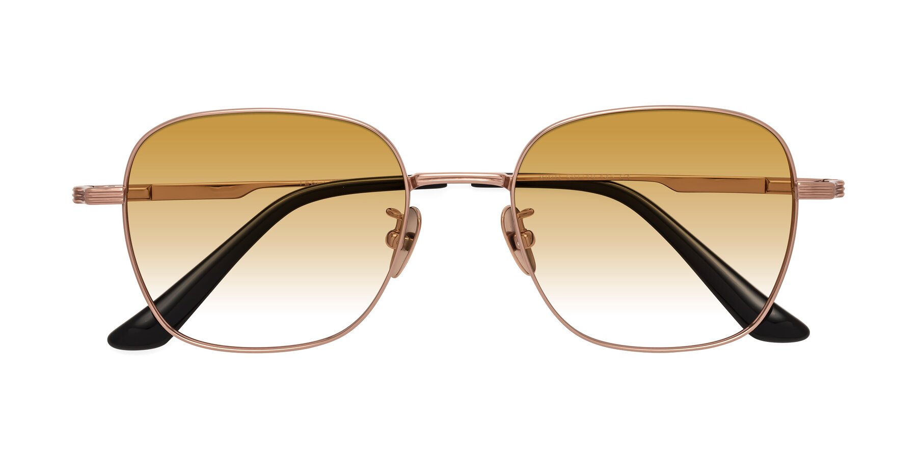 Folded Front of XING in Rose Gold with Champagne Gradient Lenses