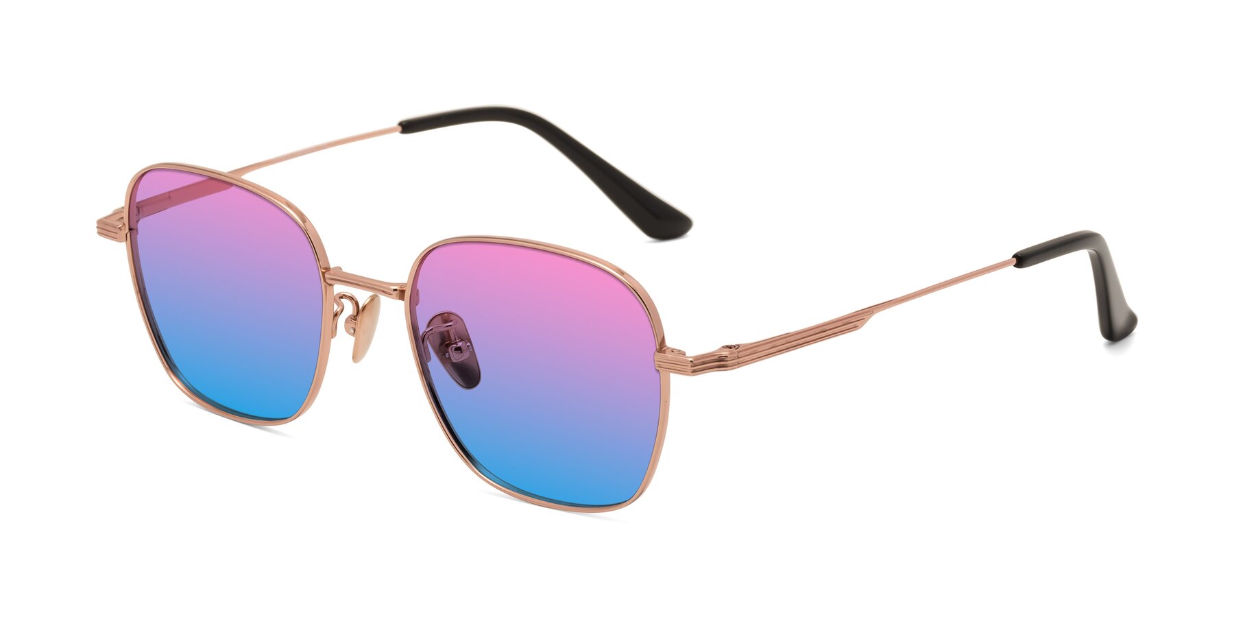 Angle of XING in Rose Gold with Pink / Blue Gradient Lenses