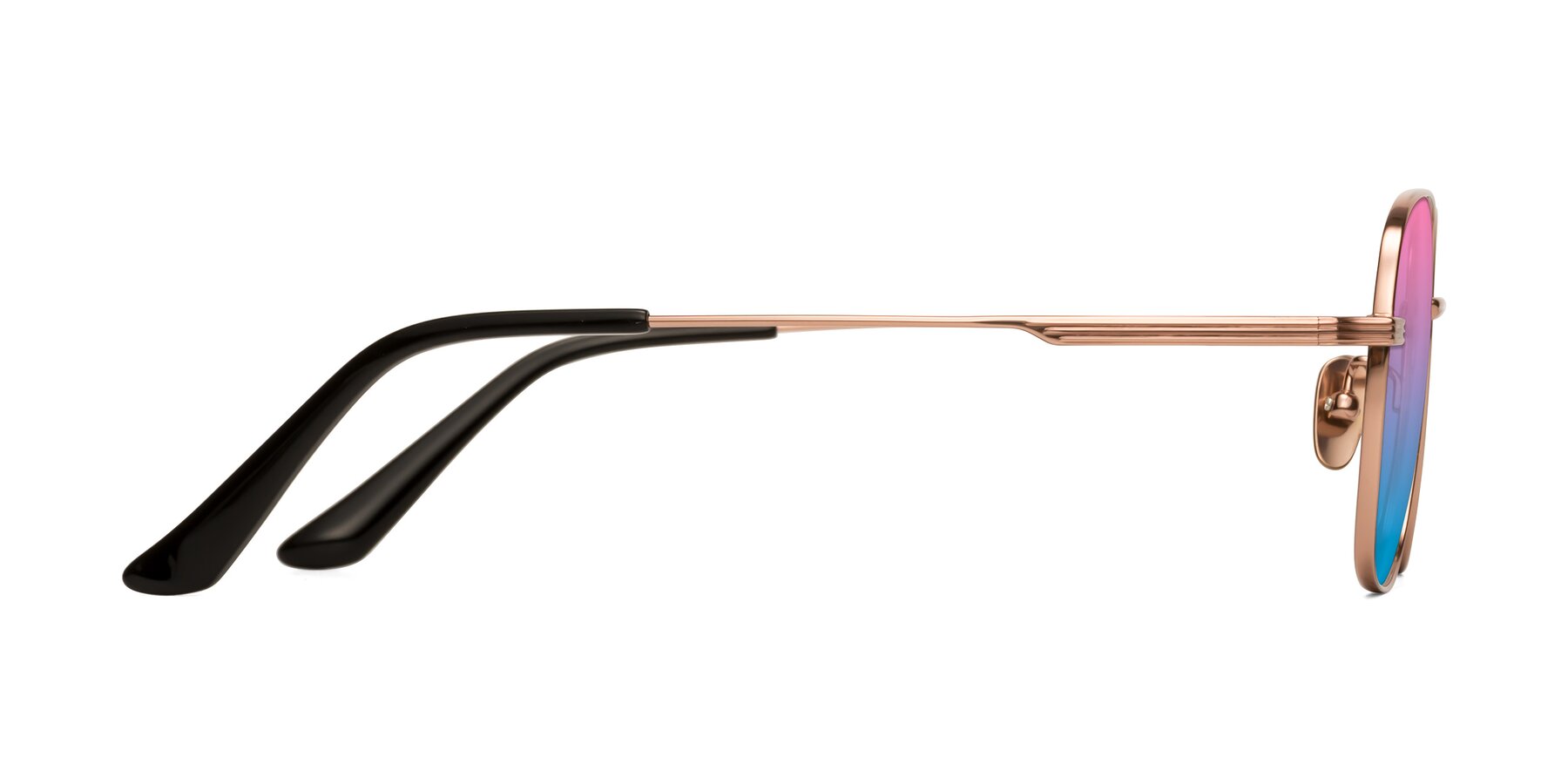 Side of XING in Rose Gold with Pink / Blue Gradient Lenses