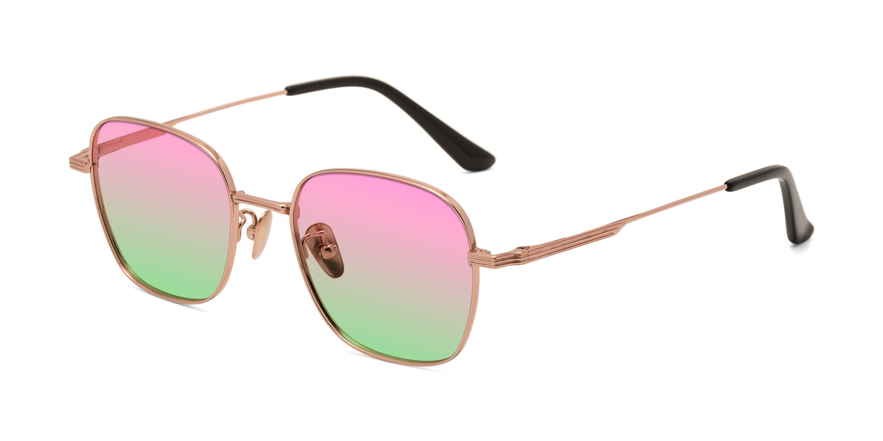 Angle of XING in Rose Gold with Pink / Green Gradient Lenses