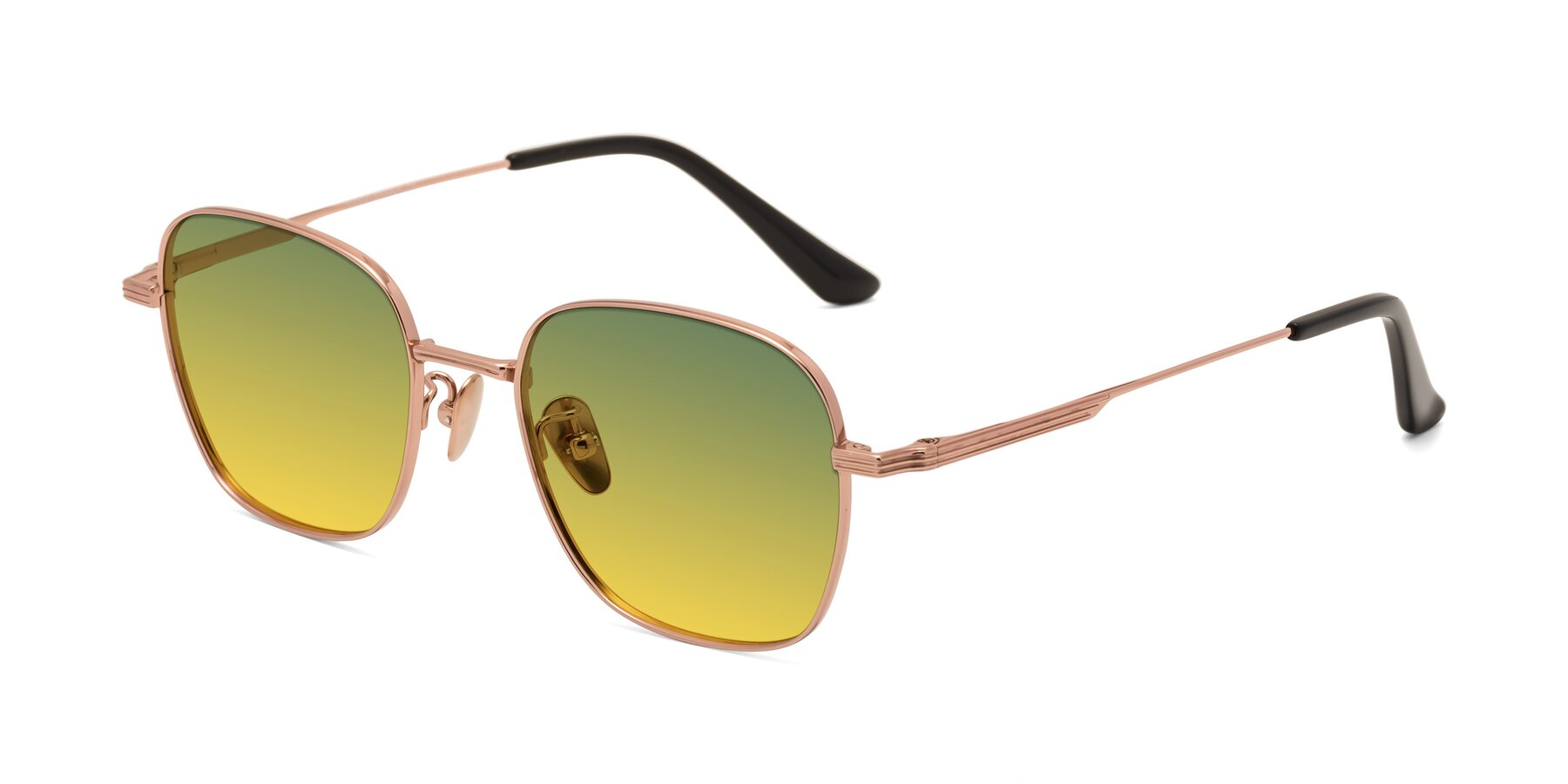 Angle of XING in Rose Gold with Green / Yellow Gradient Lenses