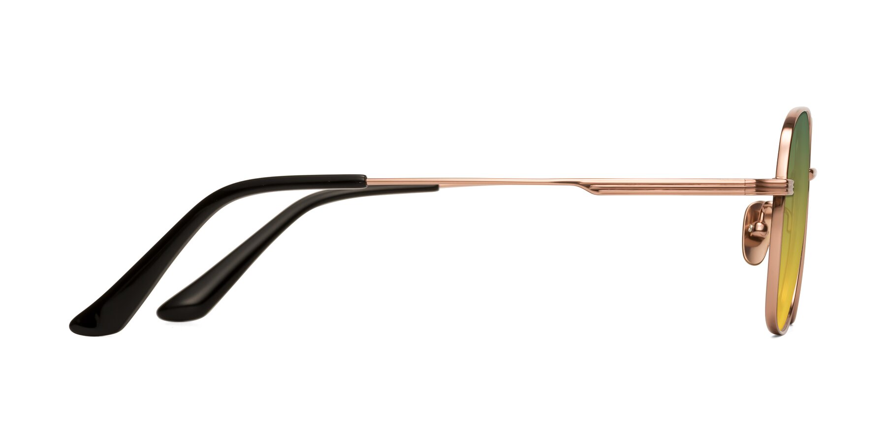 Side of XING in Rose Gold with Green / Yellow Gradient Lenses