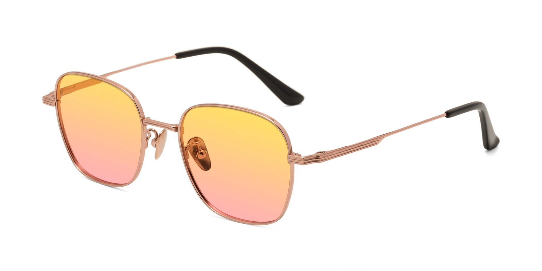 Angle of XING in Rose Gold with Yellow / Pink Gradient Lenses