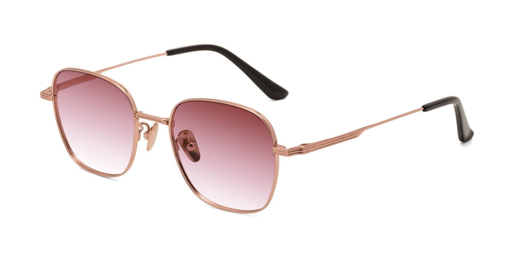 Angle of XING in Rose Gold with Garnet Gradient Lenses