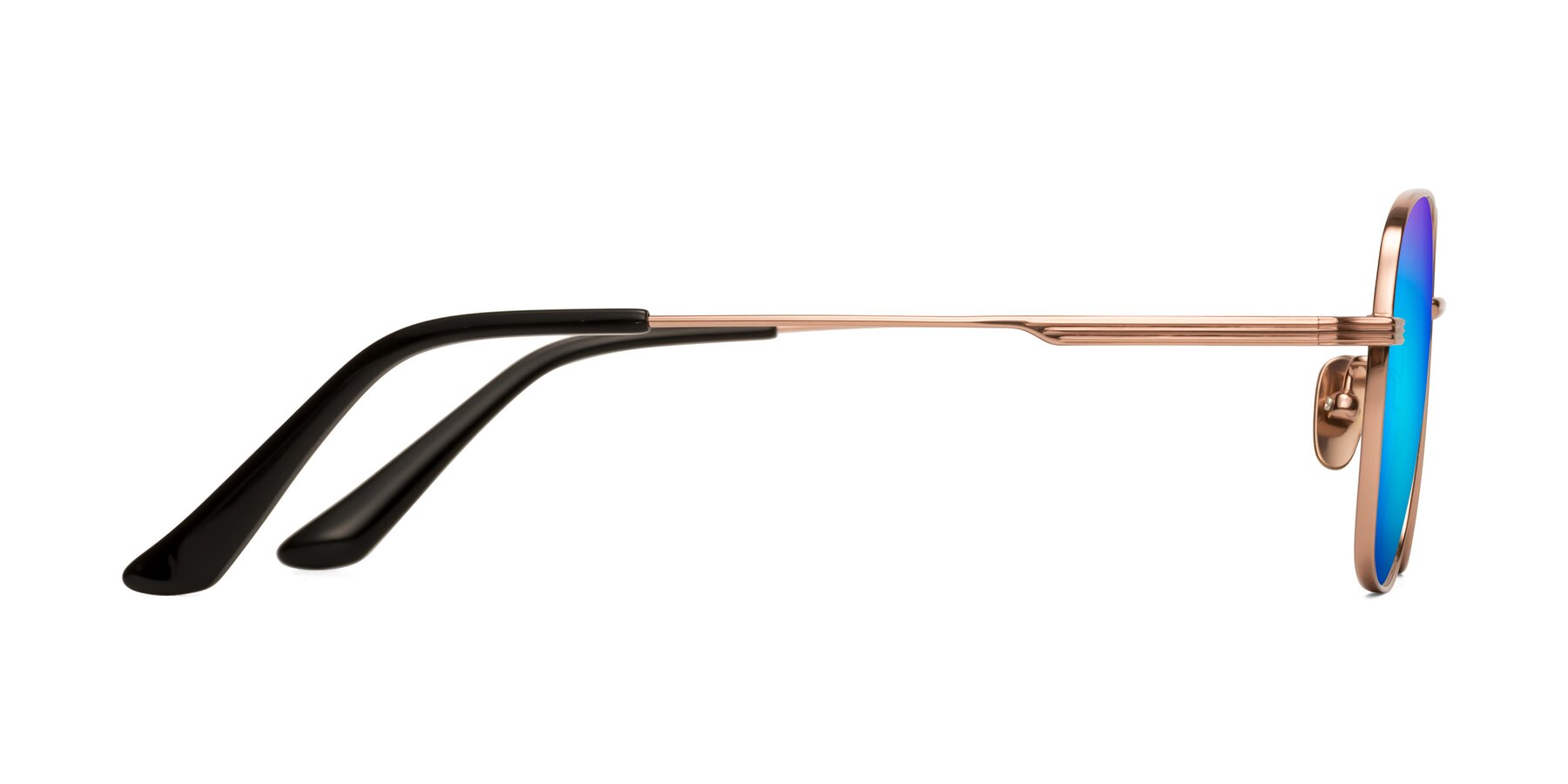 Side of XING in Rose Gold with Blue Mirrored Lenses