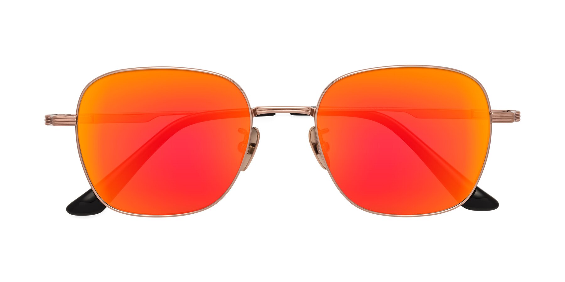 Folded Front of XING in Rose Gold with Red Gold Mirrored Lenses