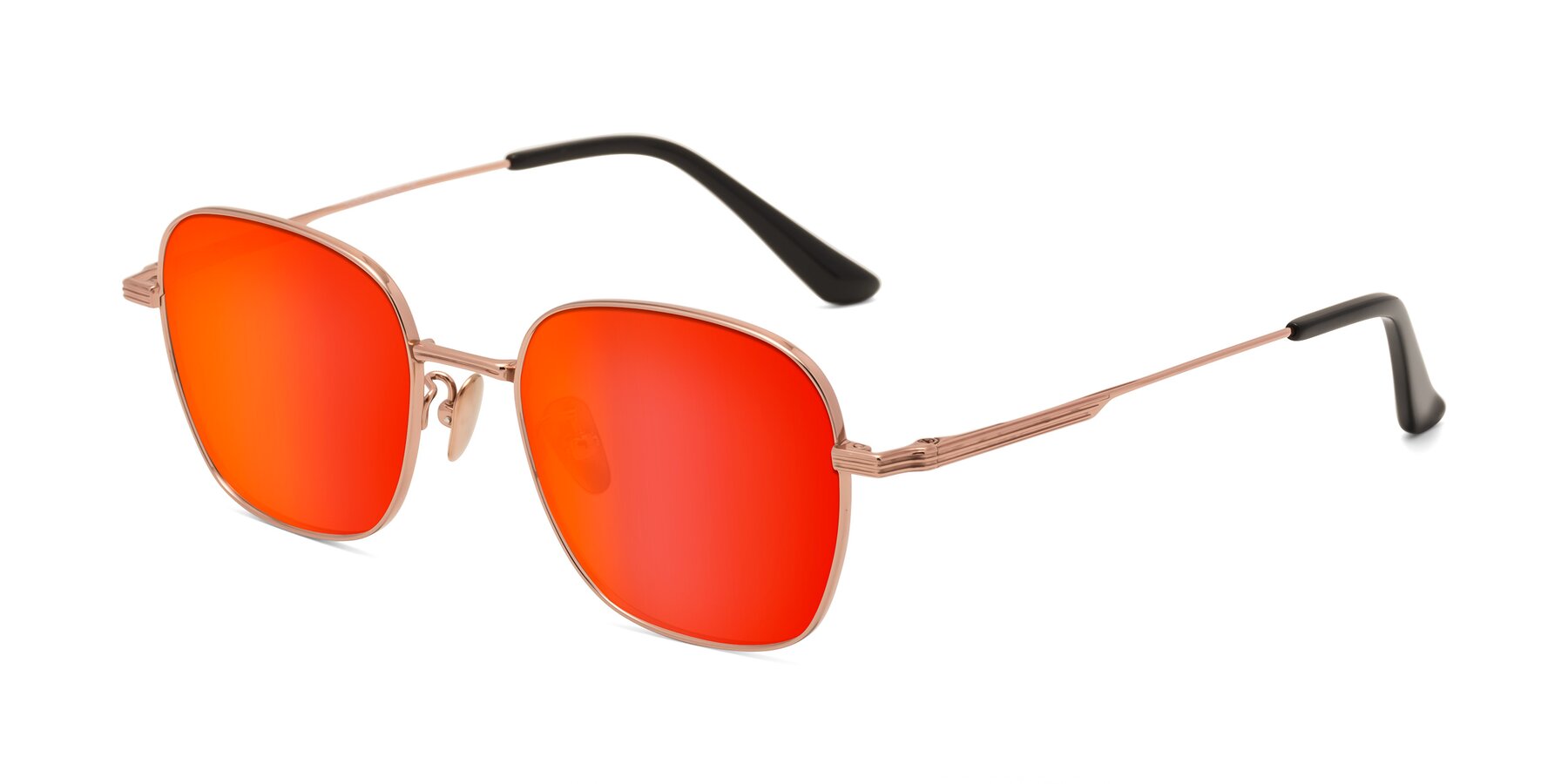 Angle of XING in Rose Gold with Red Gold Mirrored Lenses