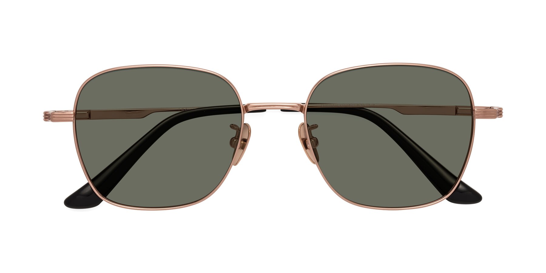 Folded Front of XING in Rose Gold with Gray Polarized Lenses