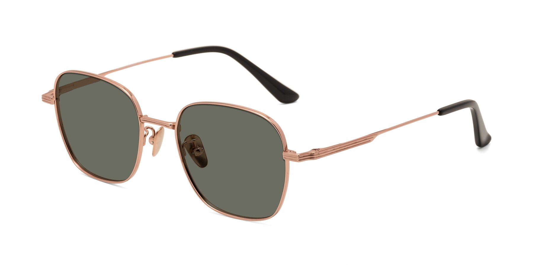 Angle of XING in Rose Gold with Gray Polarized Lenses