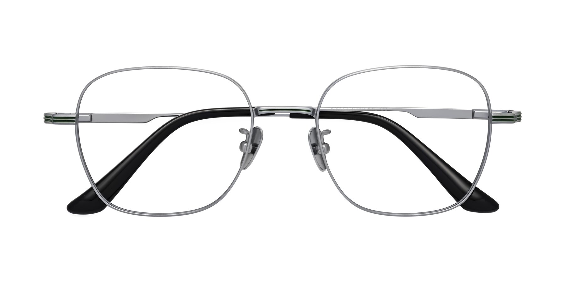 Folded Front of XING in Silver with Clear Reading Eyeglass Lenses