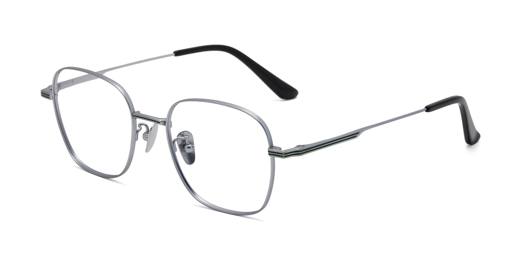 Angle of XING in Silver with Clear Reading Eyeglass Lenses