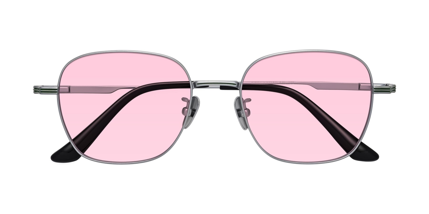 Folded Front of XING in Silver with Light Pink Tinted Lenses