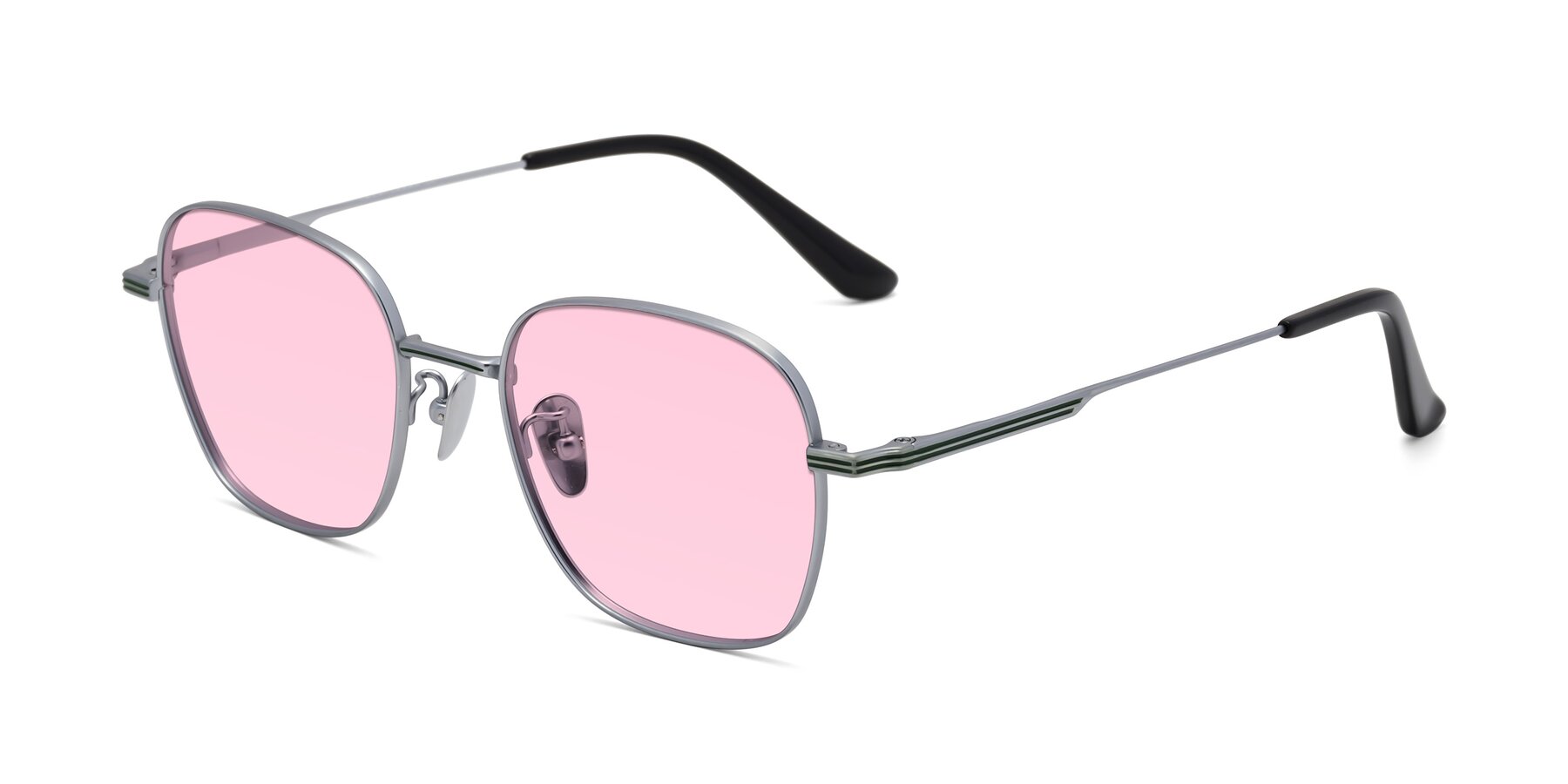 Angle of XING in Silver with Light Pink Tinted Lenses