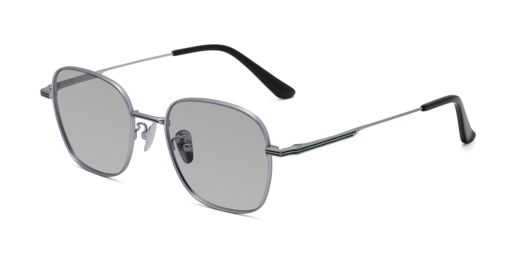 Angle of XING in Silver with Light Gray Tinted Lenses