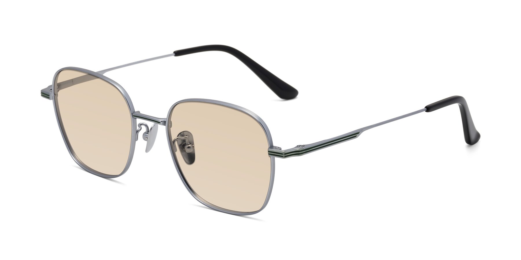 Angle of XING in Silver with Light Brown Tinted Lenses