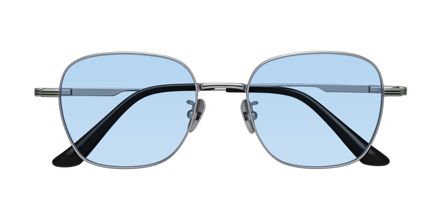 Folded Front of XING in Silver with Light Blue Tinted Lenses