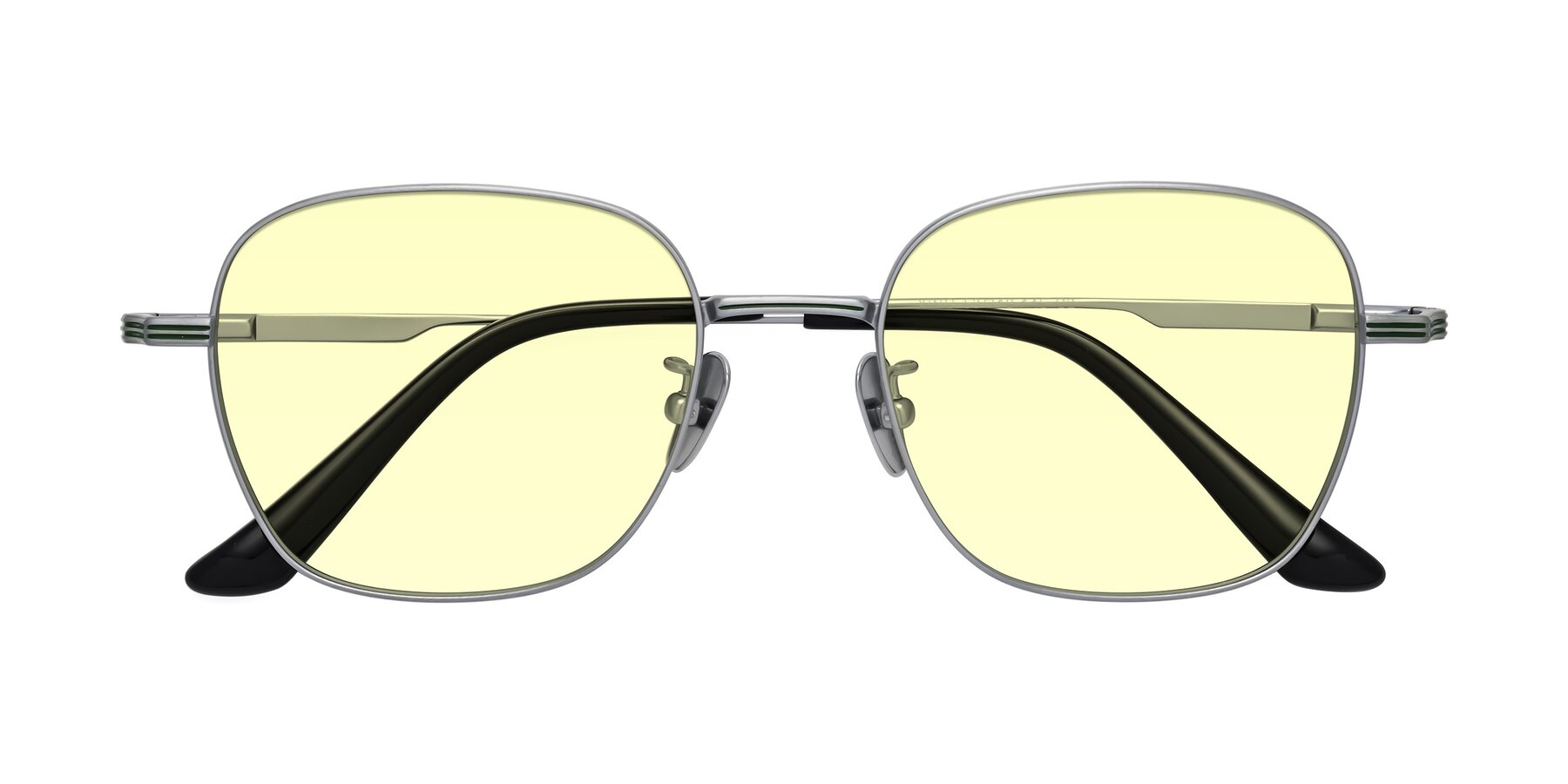 Folded Front of XING in Silver with Light Yellow Tinted Lenses