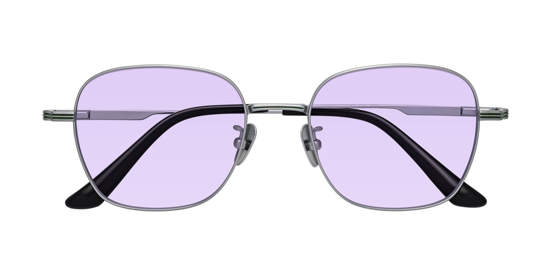 Folded Front of XING in Silver with Light Purple Tinted Lenses