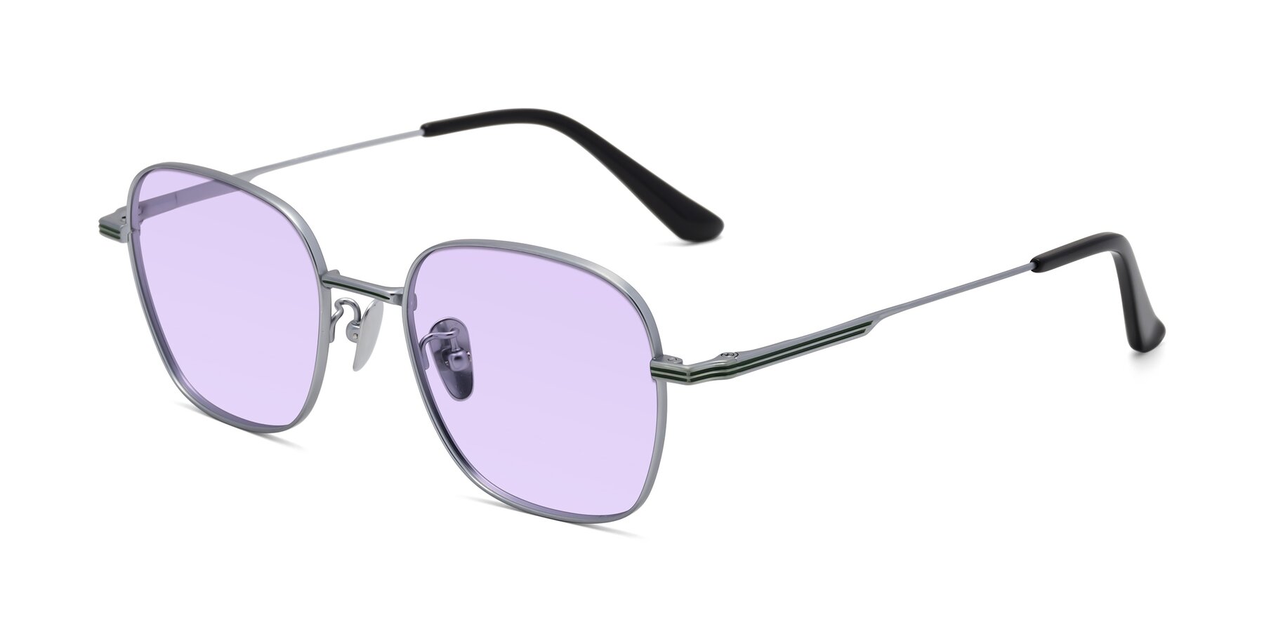 Angle of XING in Silver with Light Purple Tinted Lenses