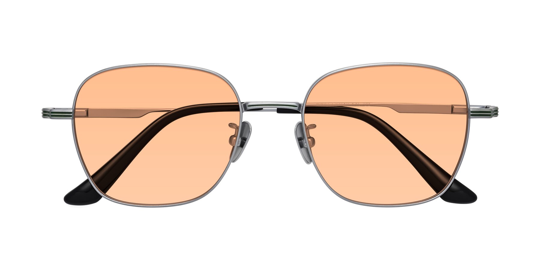 Folded Front of XING in Silver with Light Orange Tinted Lenses