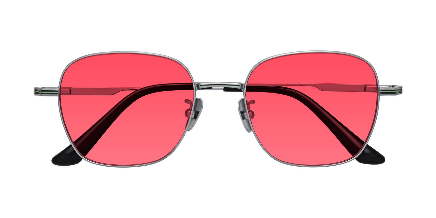 Folded Front of XING in Silver with Red Tinted Lenses