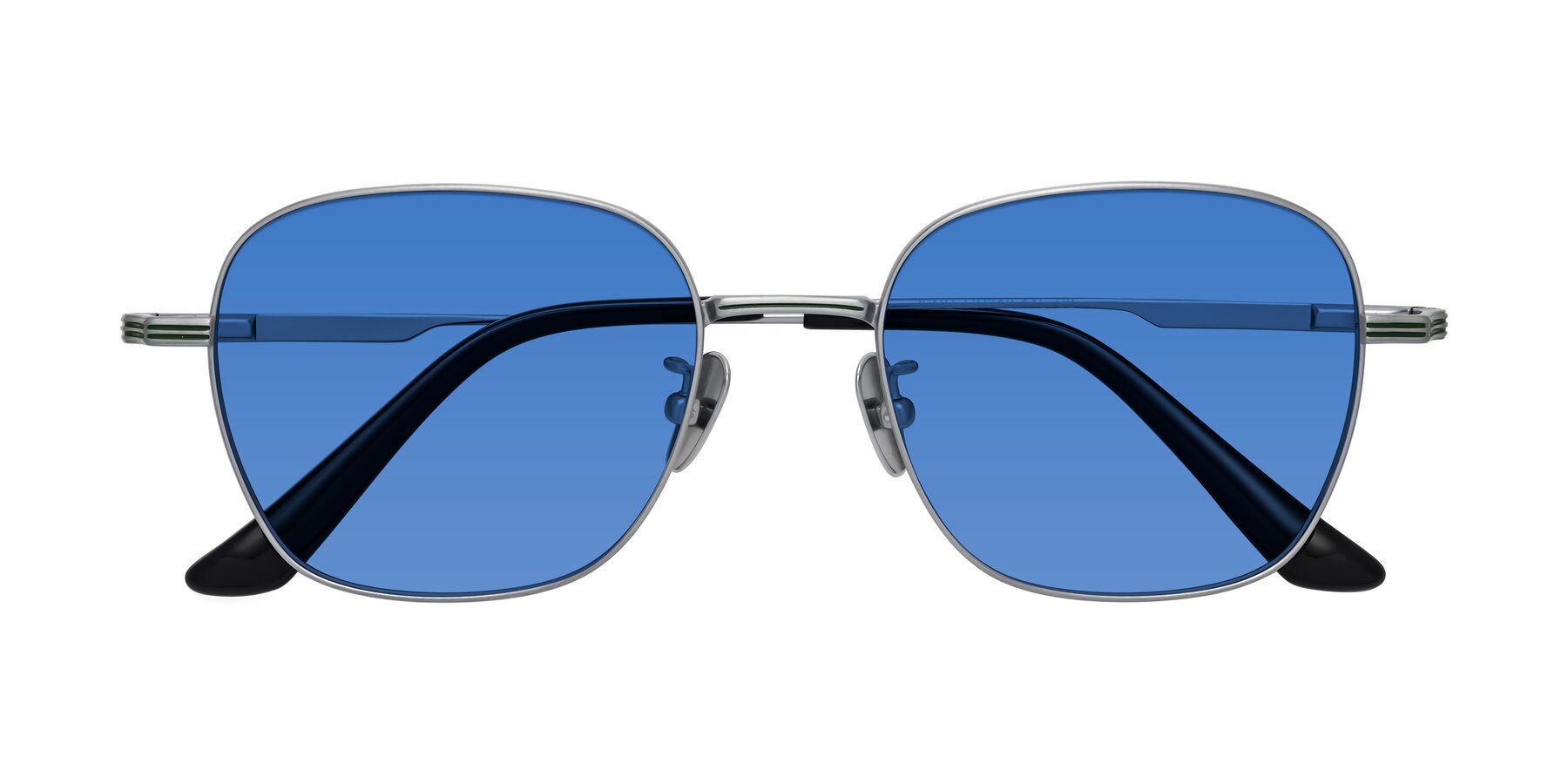 Folded Front of XING in Silver with Blue Tinted Lenses