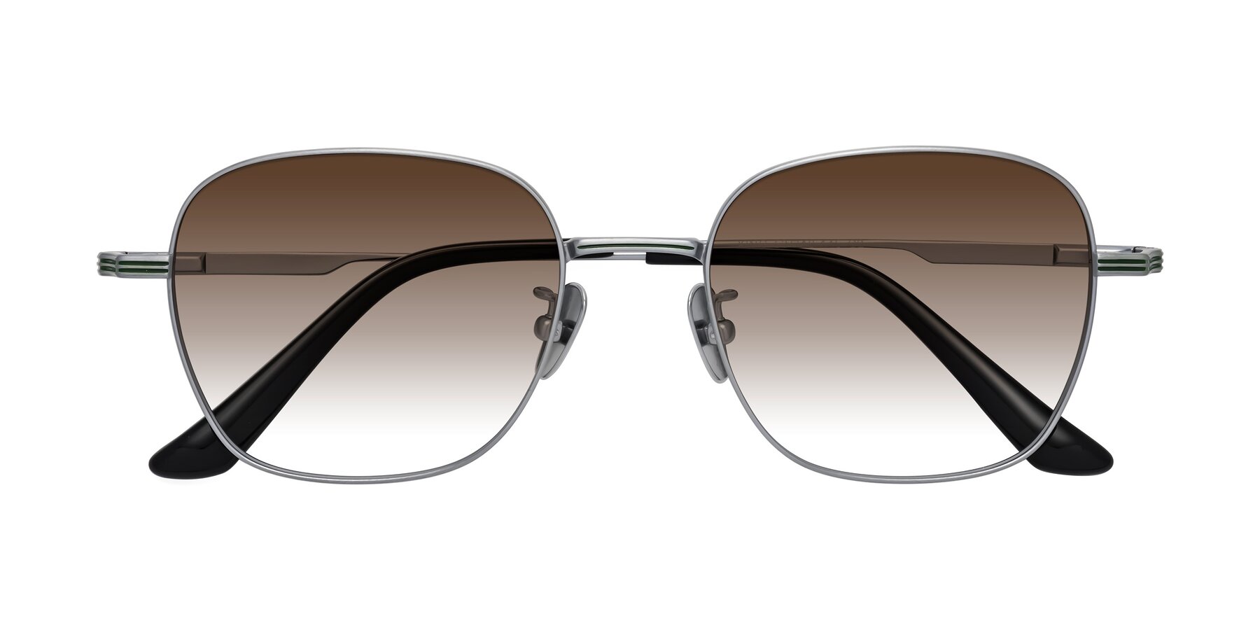 Folded Front of XING in Silver with Brown Gradient Lenses