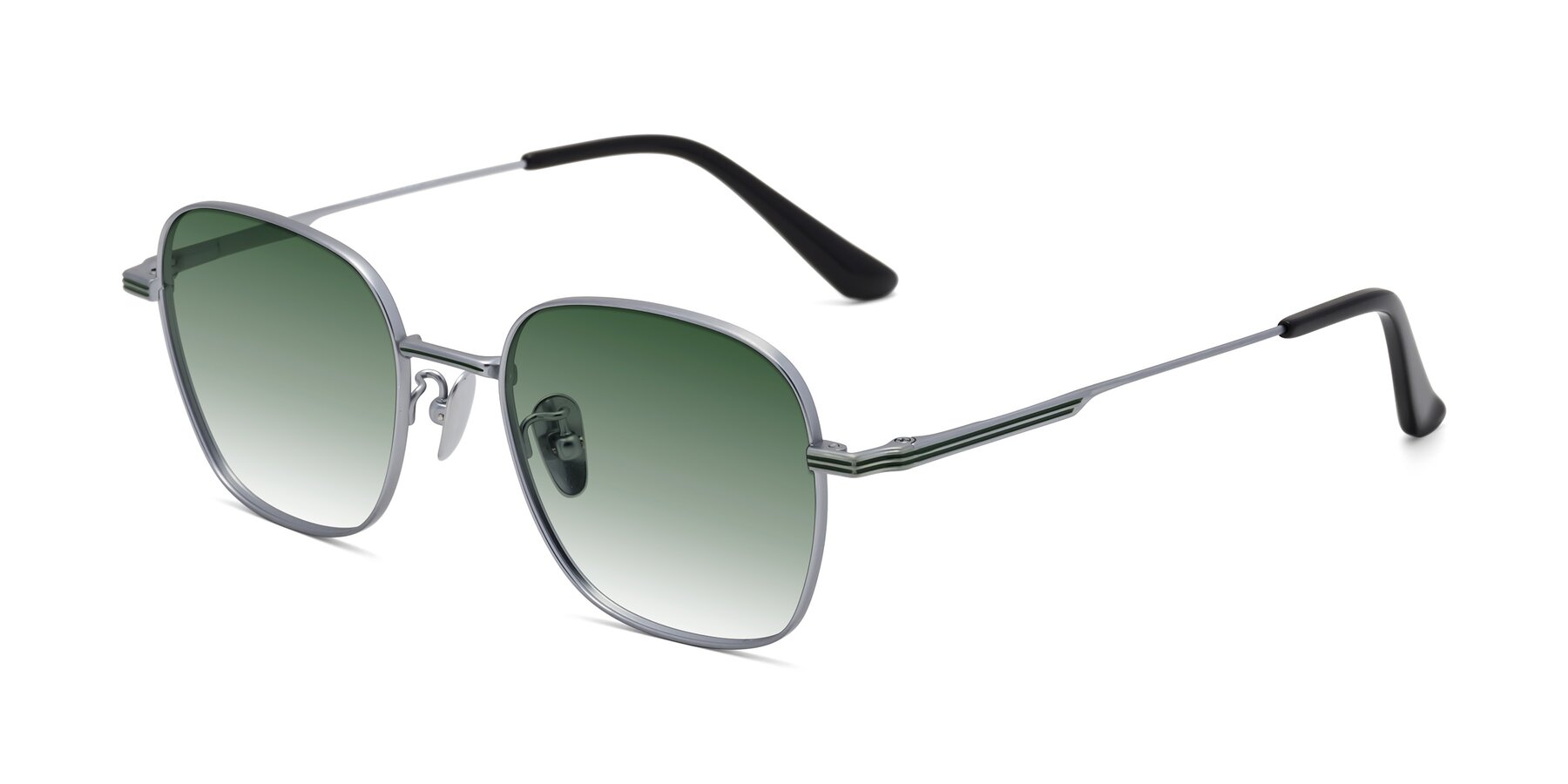 Angle of XING in Silver with Green Gradient Lenses