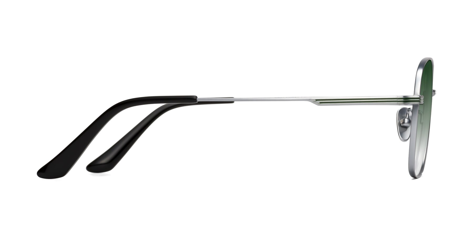 Side of XING in Silver with Green Gradient Lenses