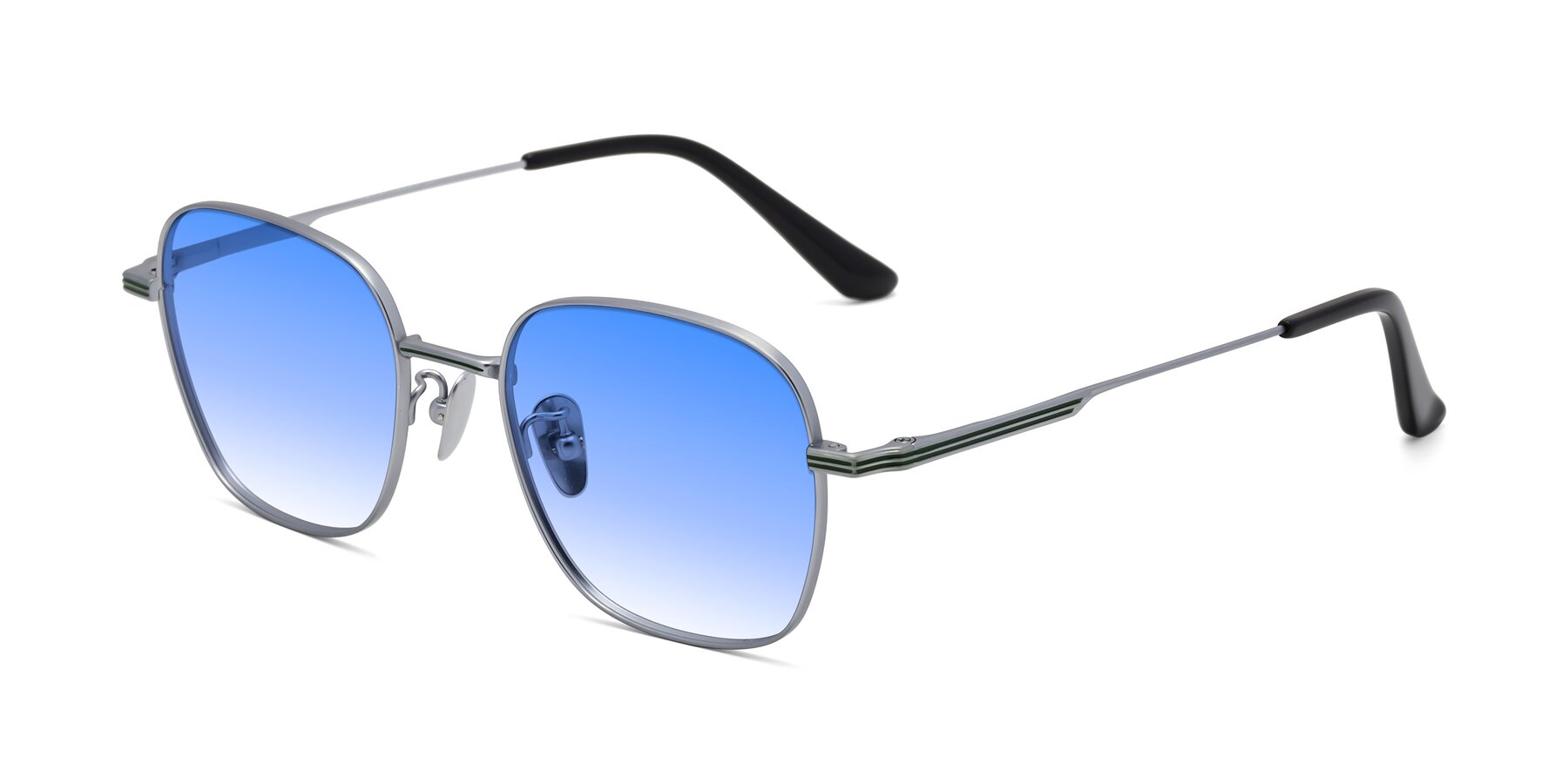 Angle of XING in Silver with Blue Gradient Lenses