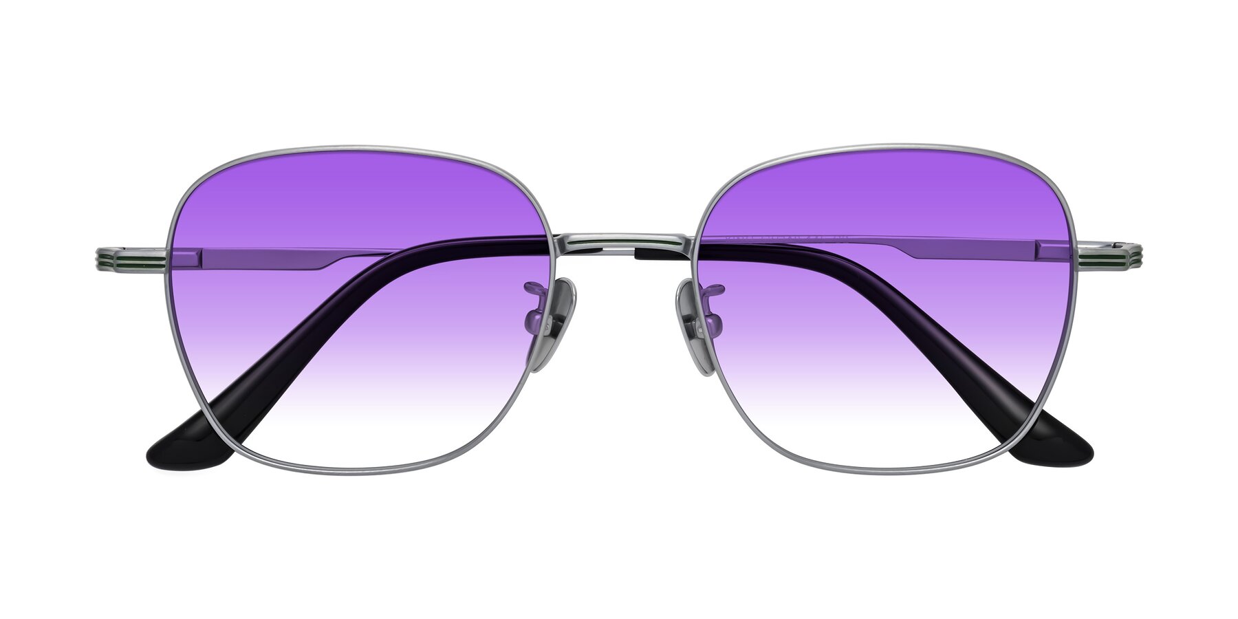 Folded Front of XING in Silver with Purple Gradient Lenses