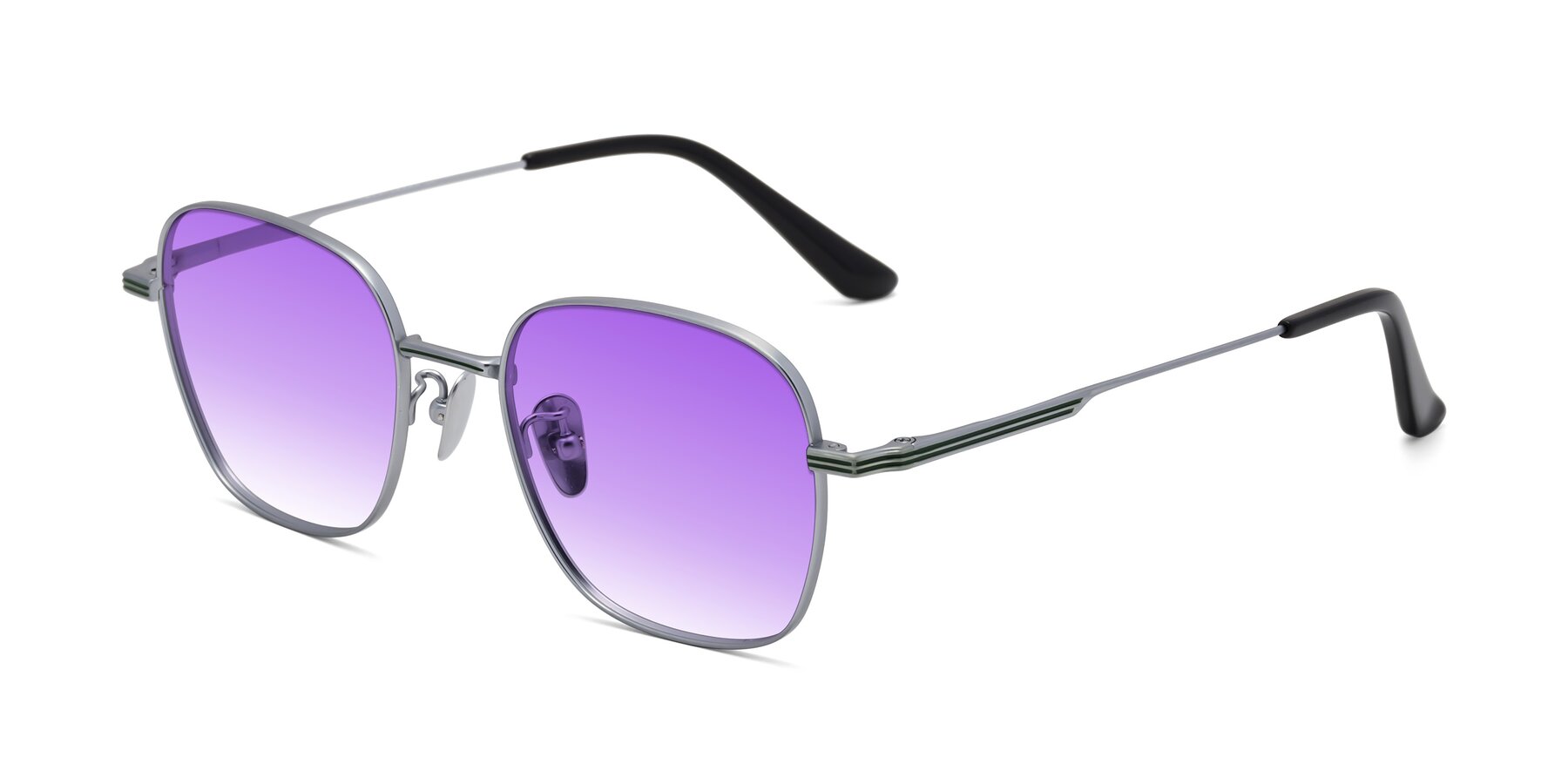 Angle of XING in Silver with Purple Gradient Lenses