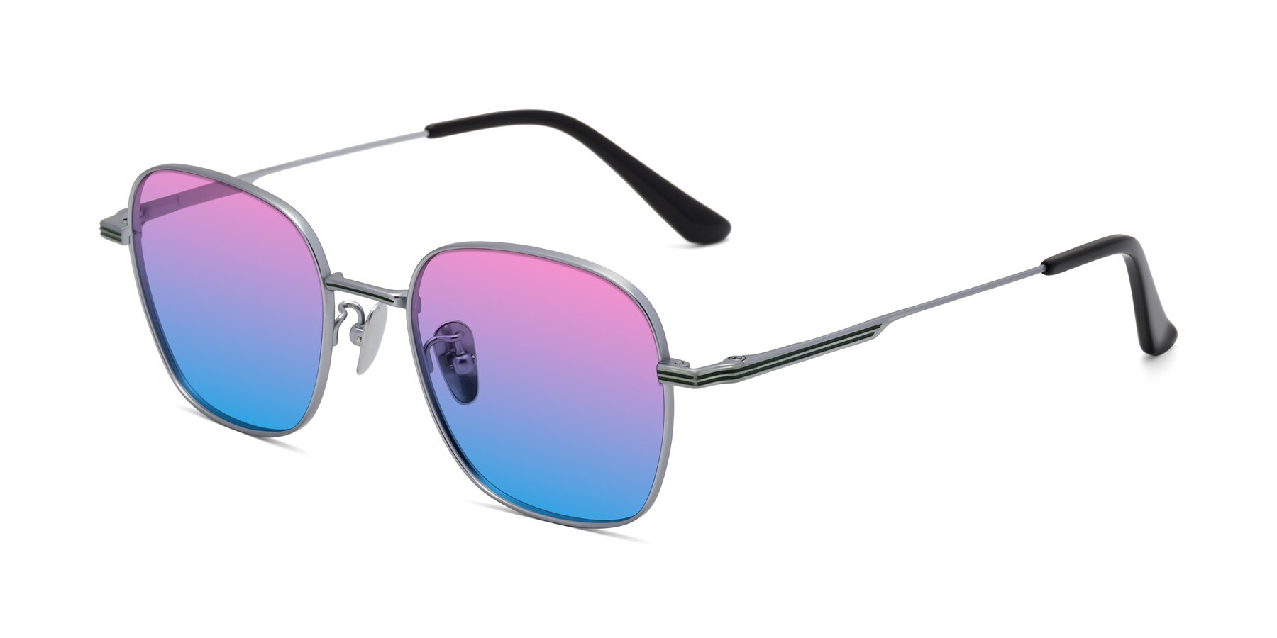 Angle of XING in Silver with Pink / Blue Gradient Lenses