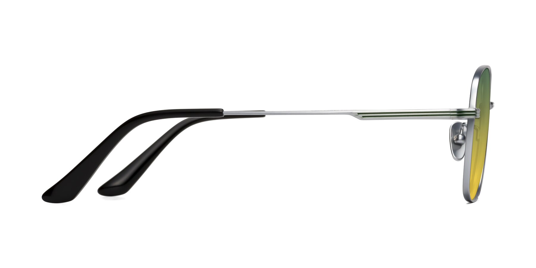 Side of XING in Silver with Green / Yellow Gradient Lenses