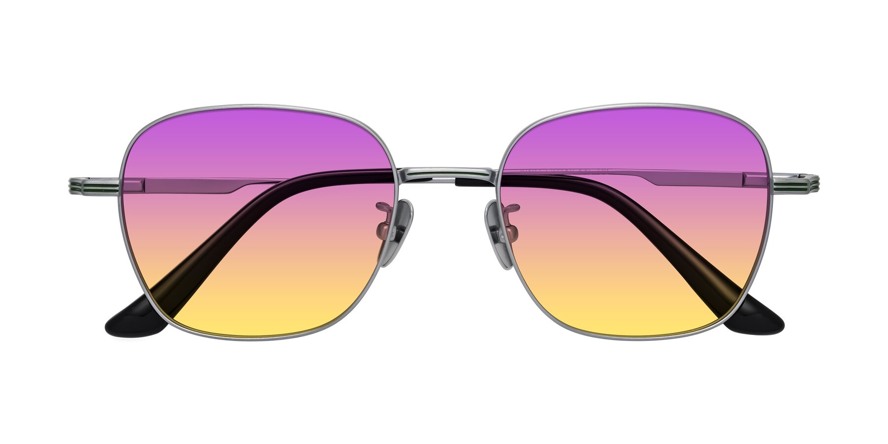 Folded Front of XING in Silver with Purple / Yellow Gradient Lenses