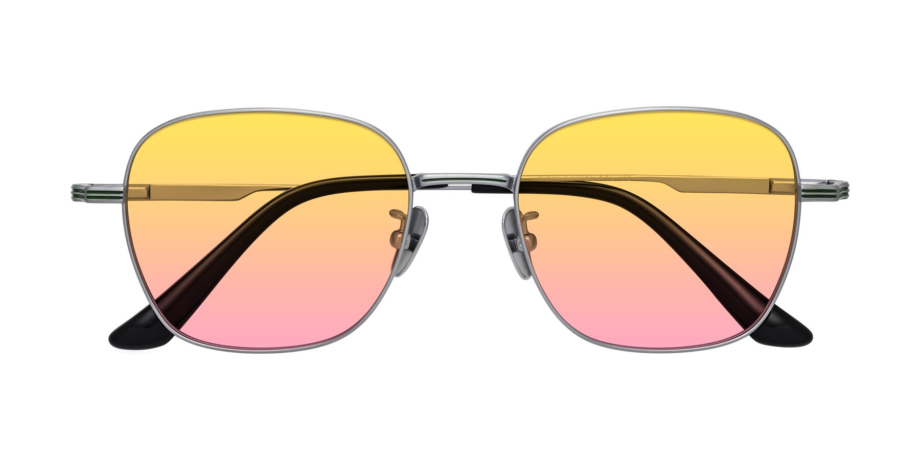 Folded Front of XING in Silver with Yellow / Pink Gradient Lenses