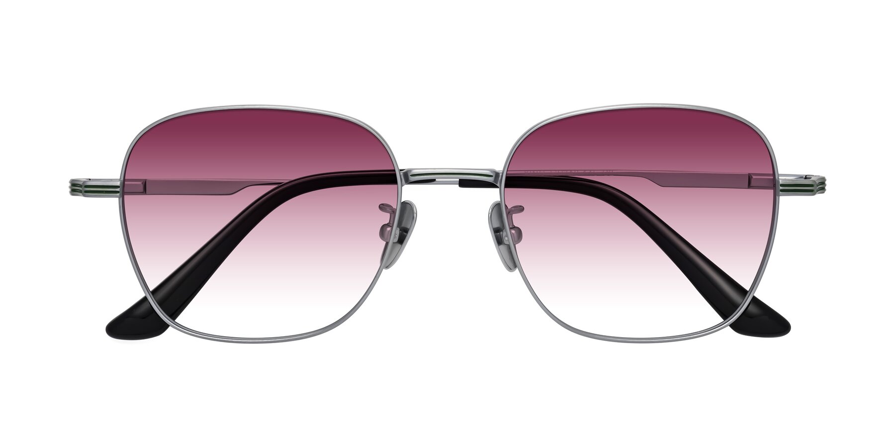 Folded Front of XING in Silver with Wine Gradient Lenses