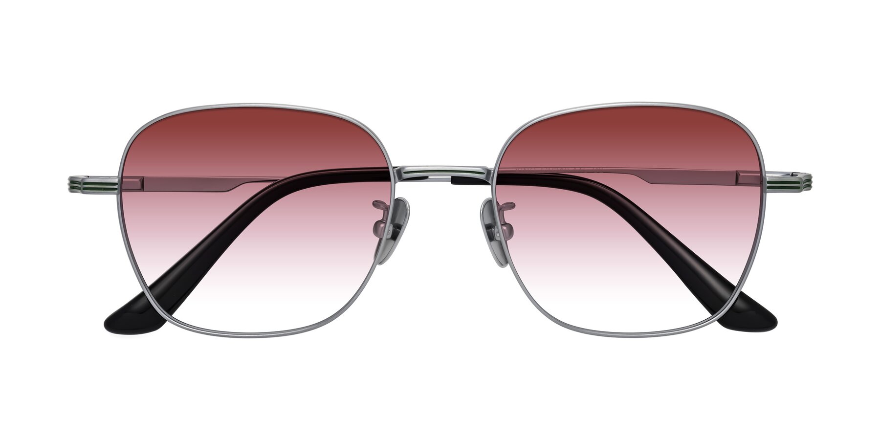 Folded Front of XING in Silver with Garnet Gradient Lenses