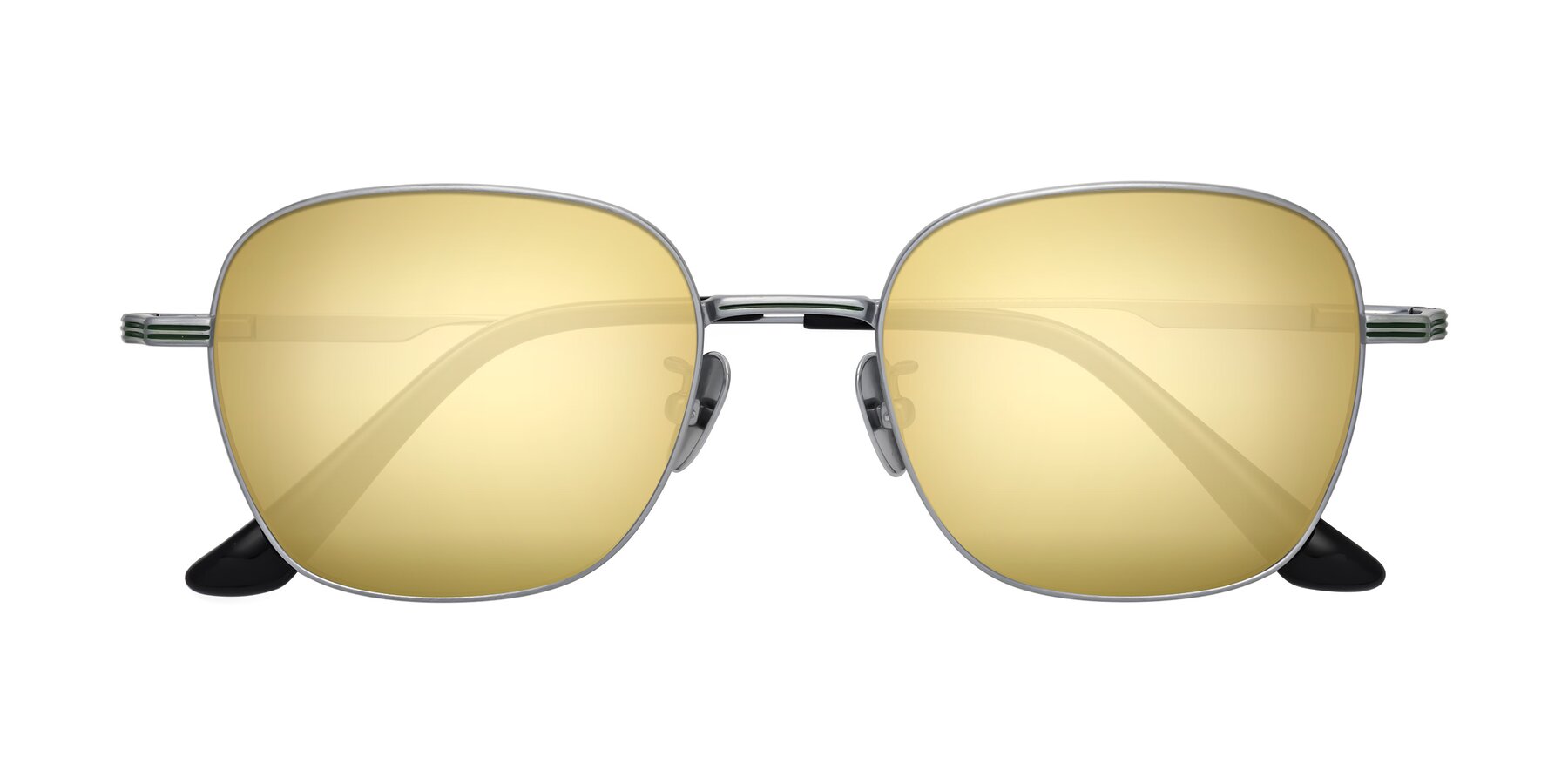 Folded Front of XING in Silver with Gold Mirrored Lenses