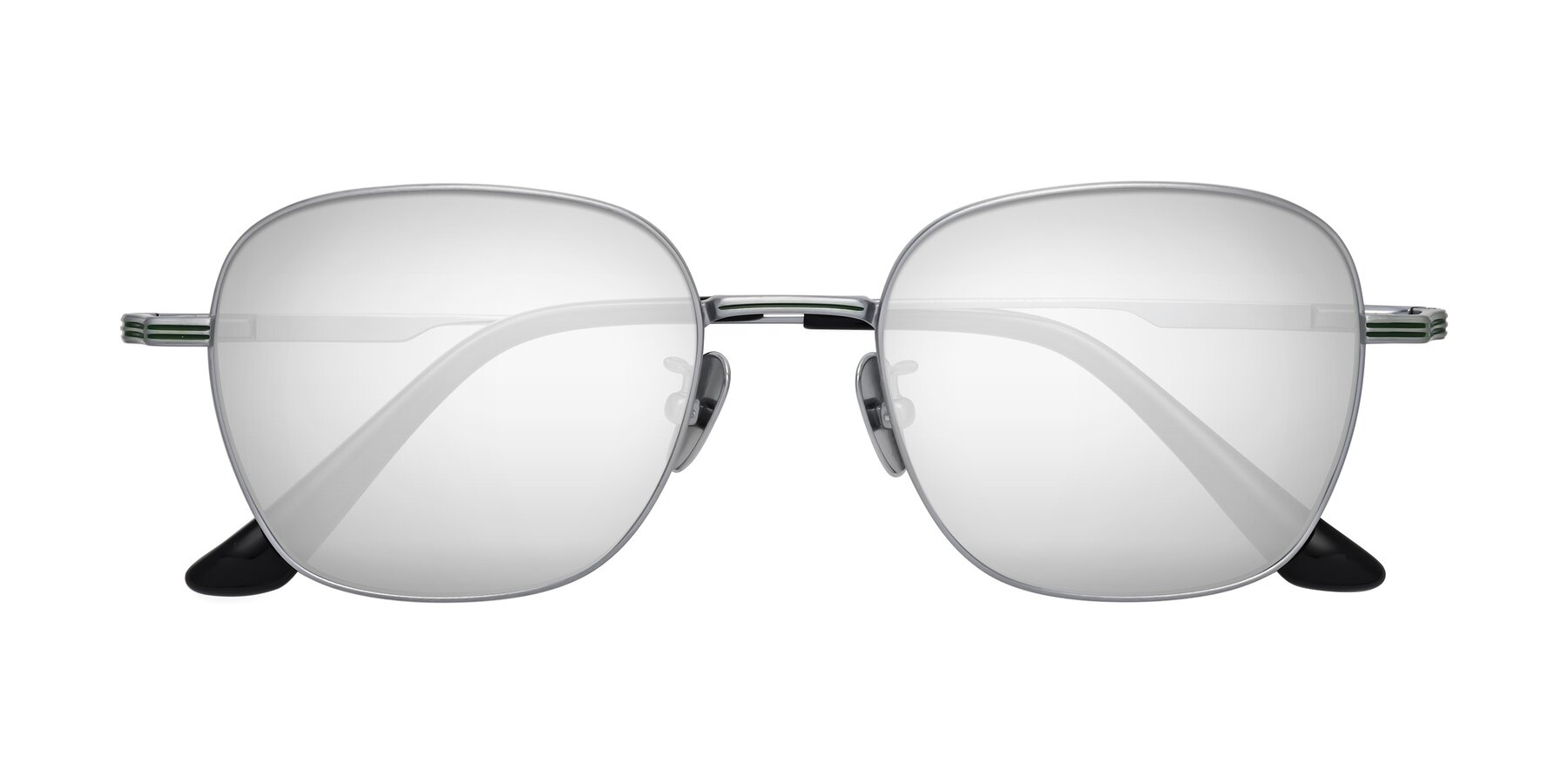 Folded Front of XING in Silver with Silver Mirrored Lenses