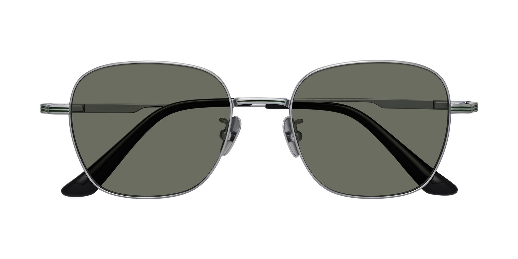 Folded Front of XING in Silver with Gray Polarized Lenses