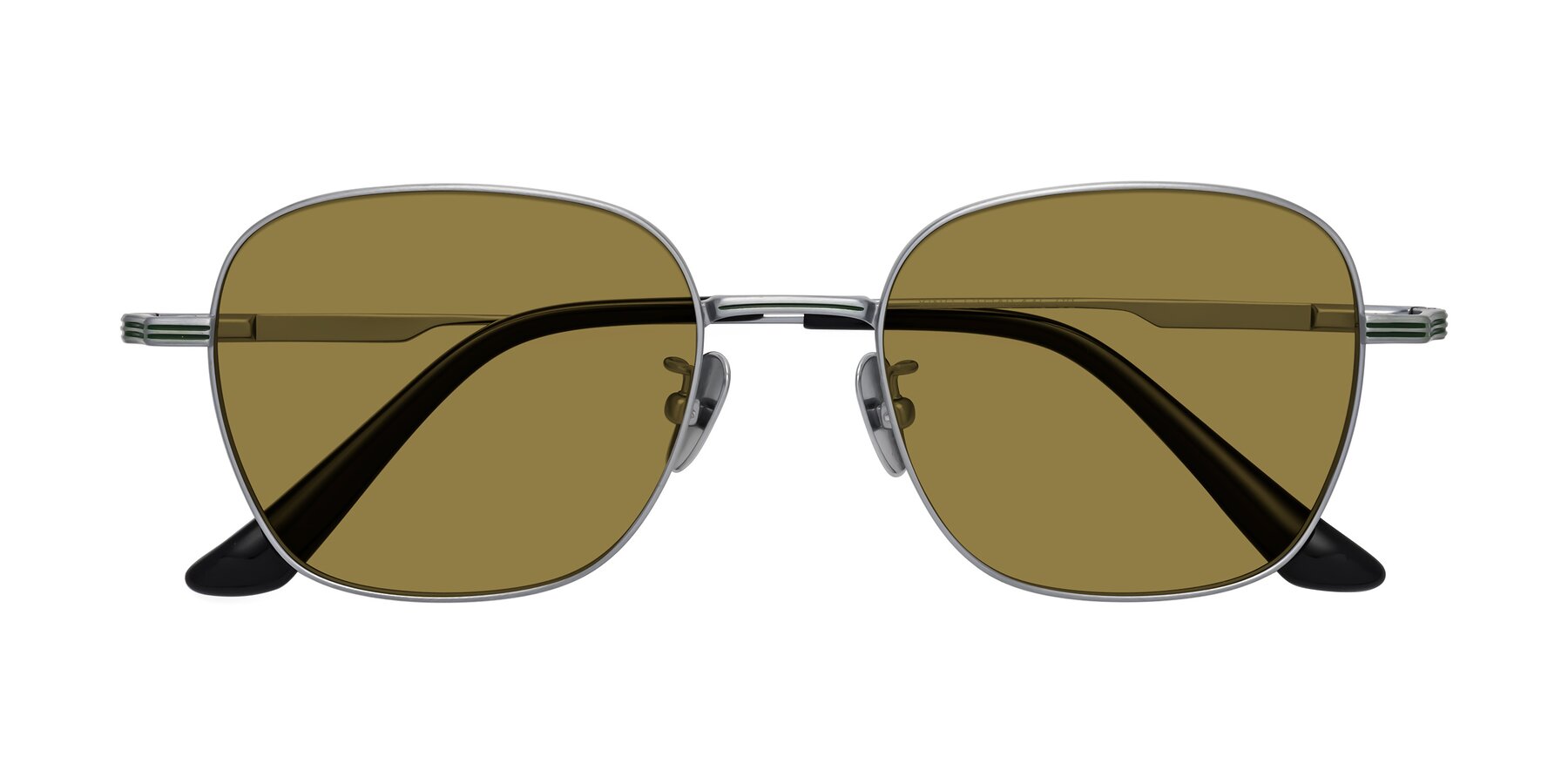 Folded Front of XING in Silver with Brown Polarized Lenses