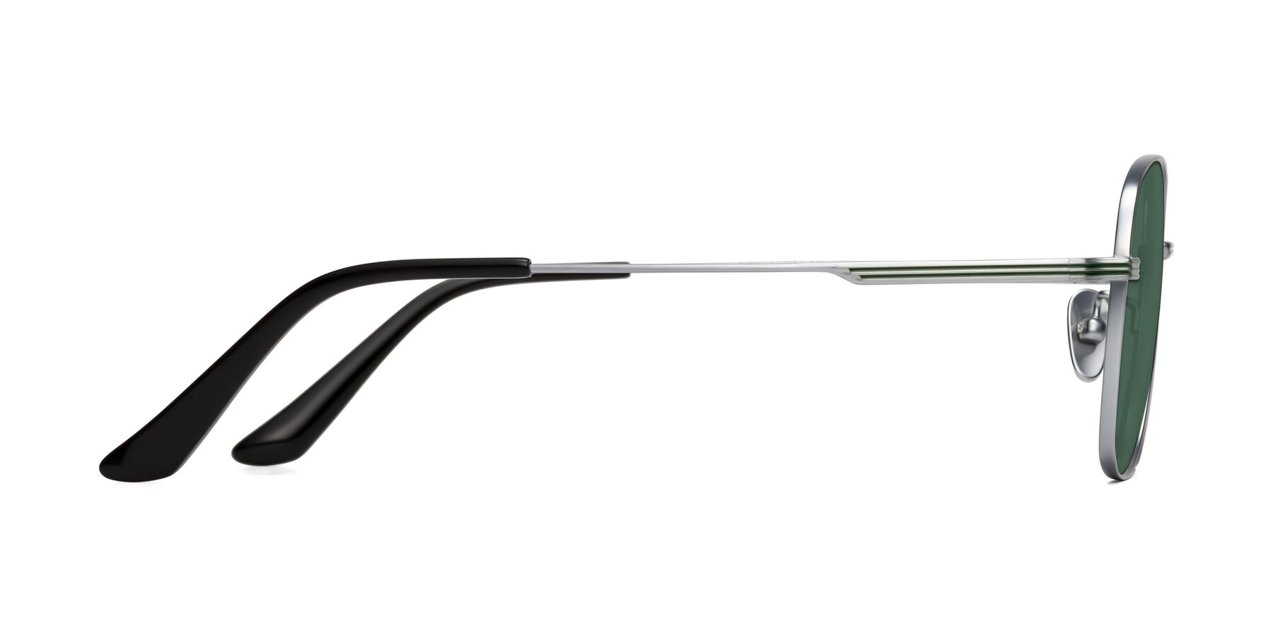 Side of XING in Silver with Green Polarized Lenses