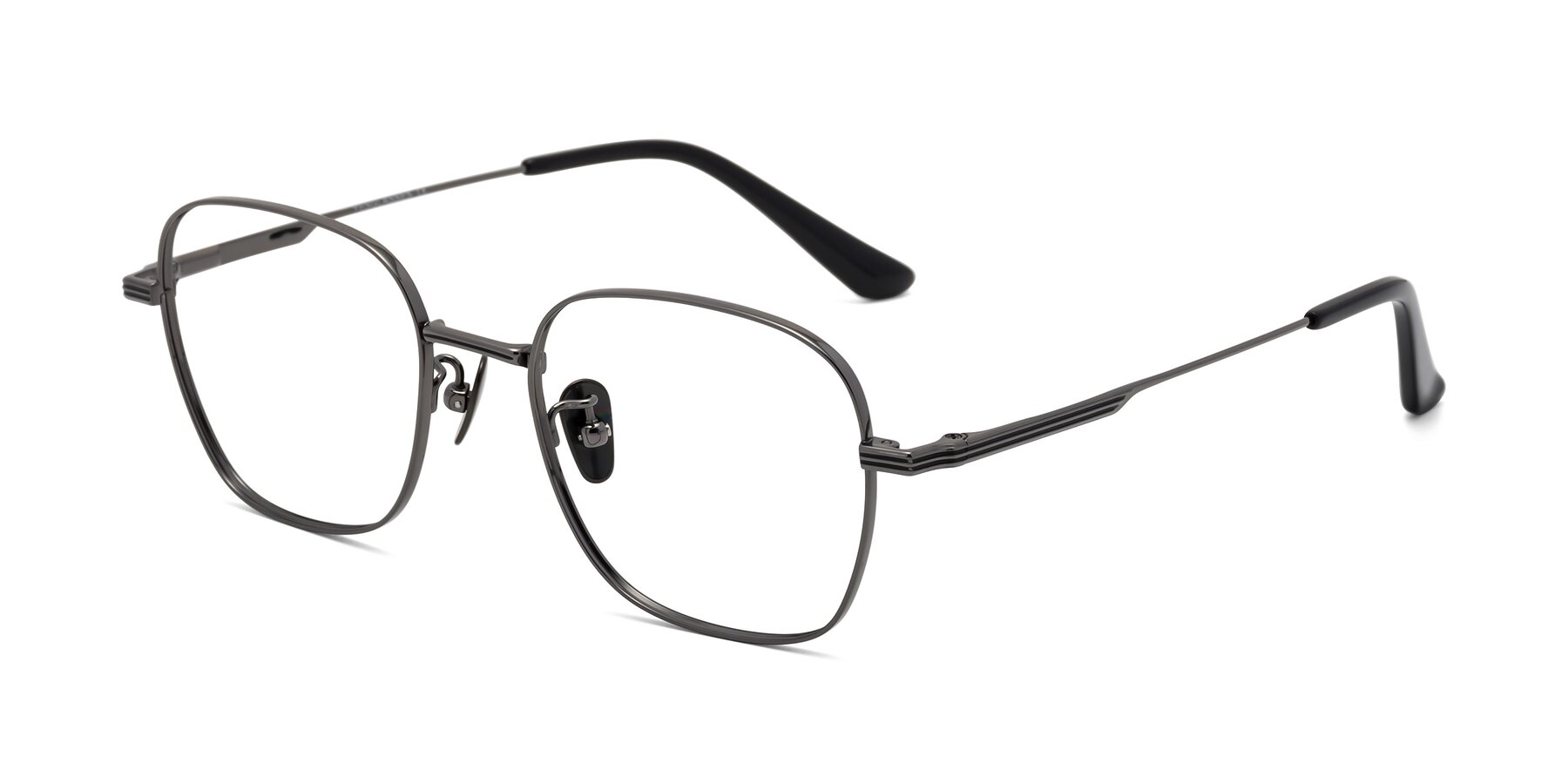 Angle of XING in Gunmetal with Clear Reading Eyeglass Lenses