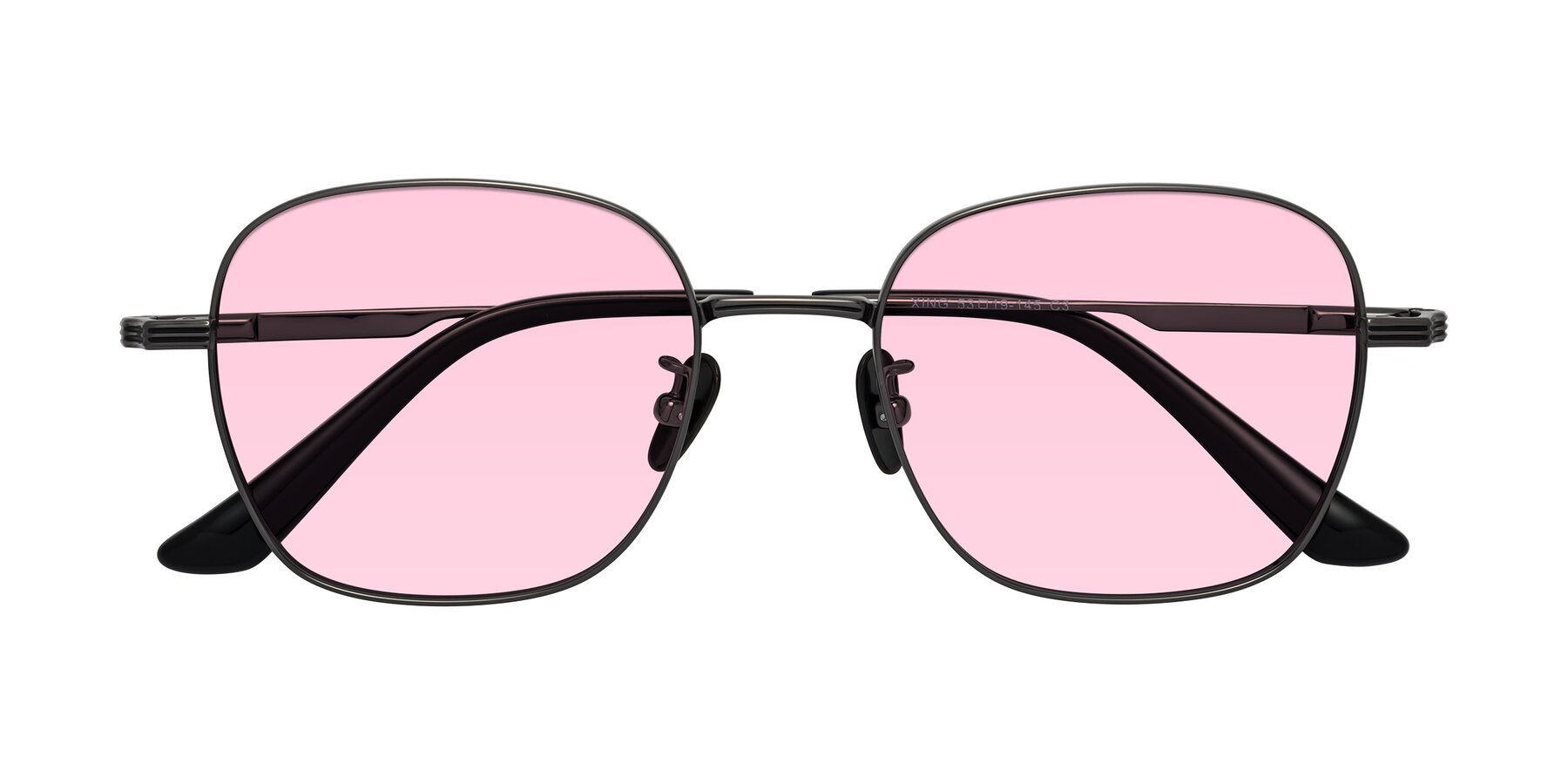 Folded Front of XING in Gunmetal with Light Pink Tinted Lenses