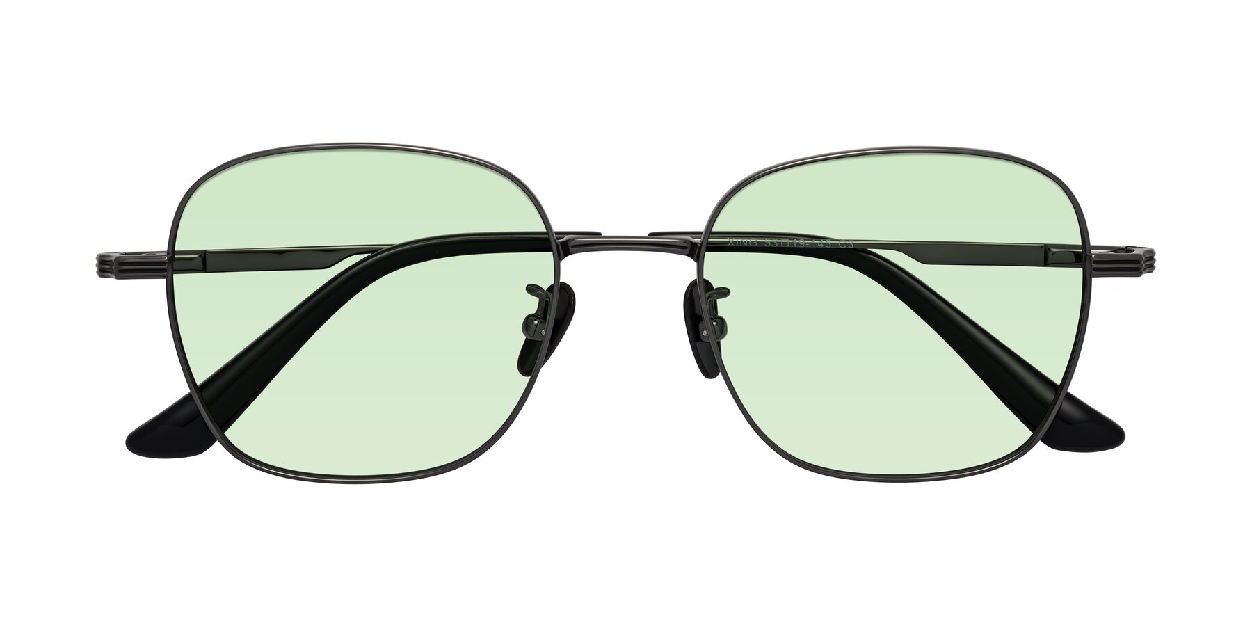 Folded Front of XING in Gunmetal with Light Green Tinted Lenses