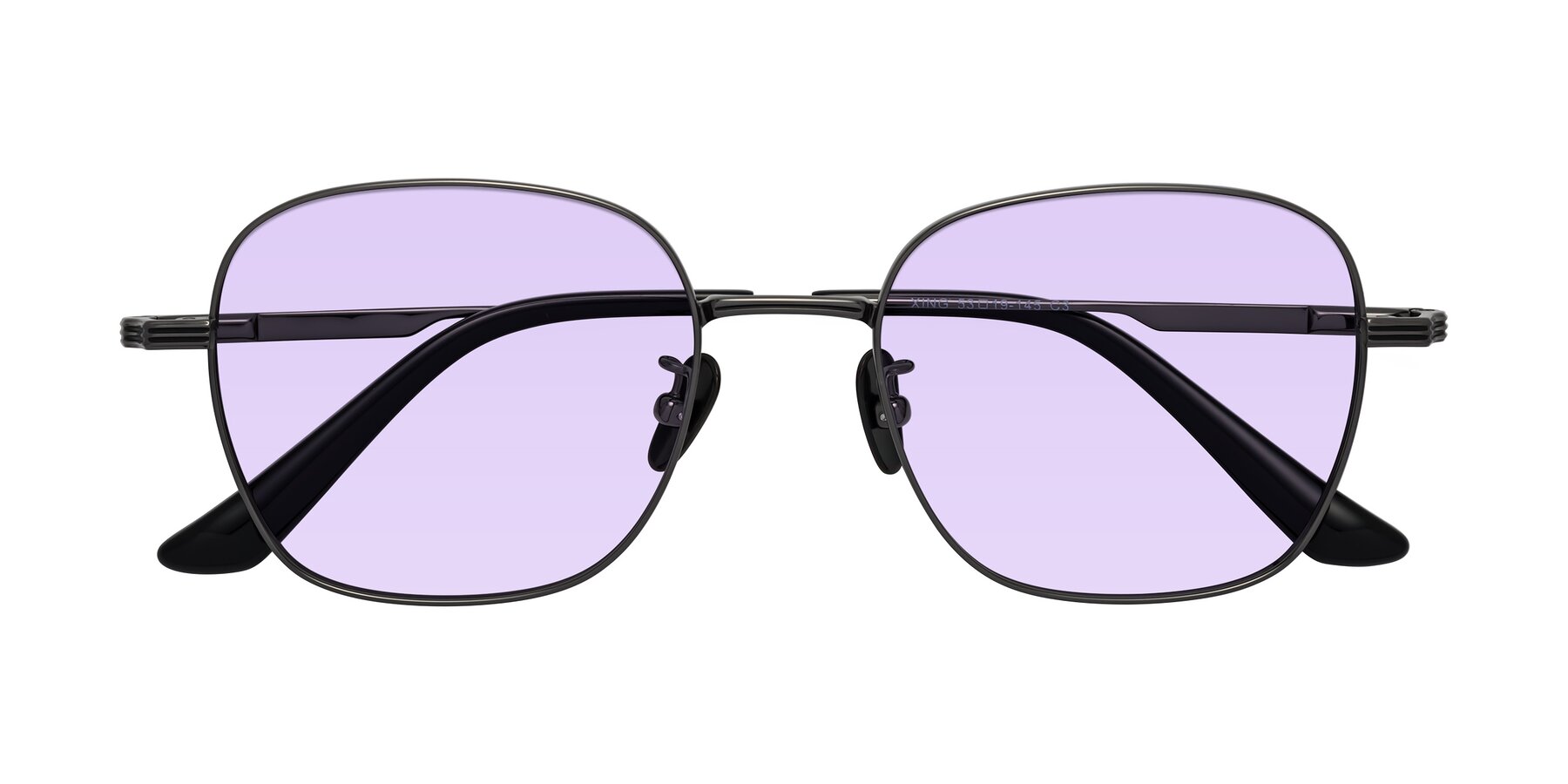 Folded Front of XING in Gunmetal with Light Purple Tinted Lenses