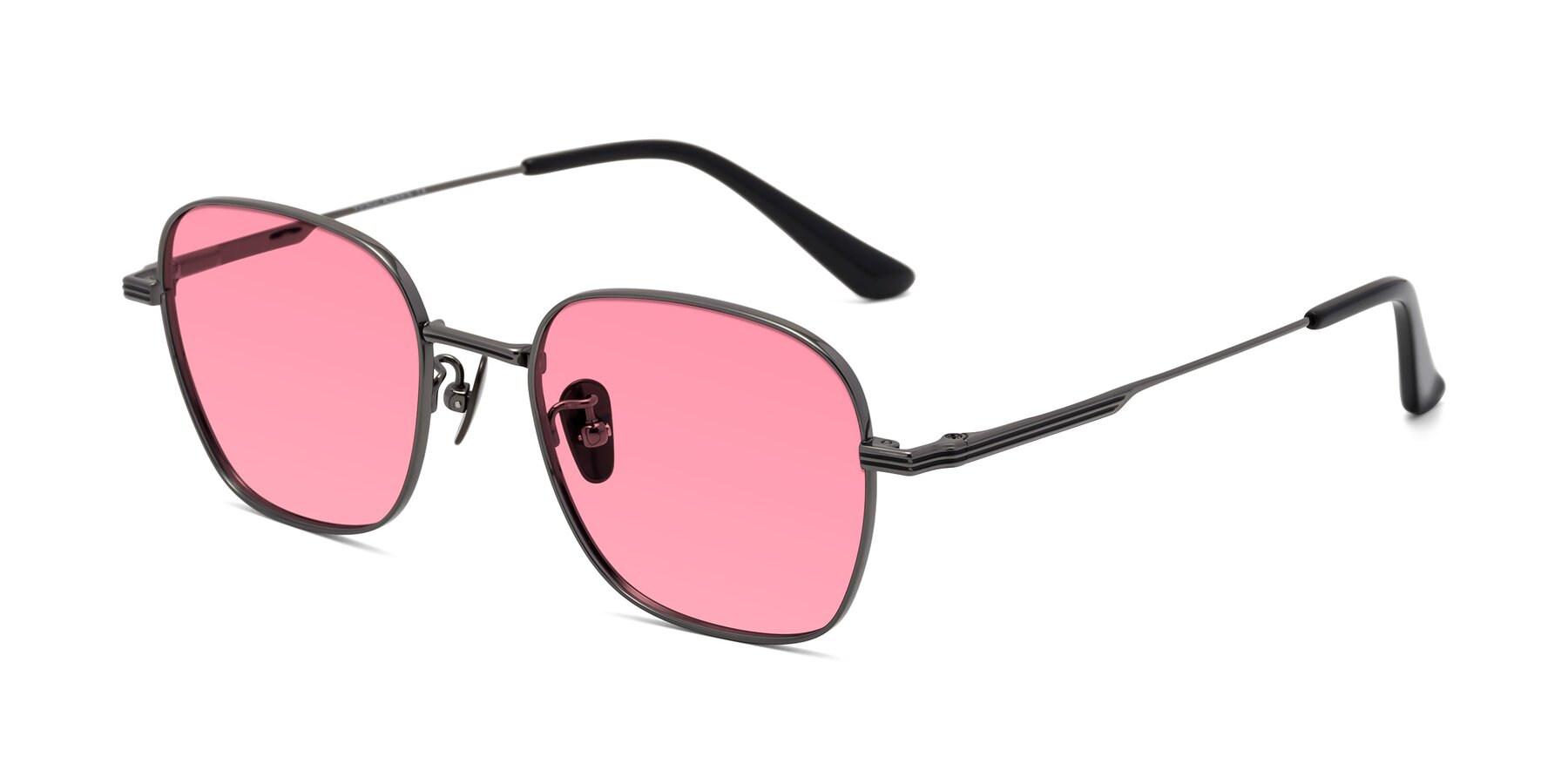 Angle of XING in Gunmetal with Pink Tinted Lenses